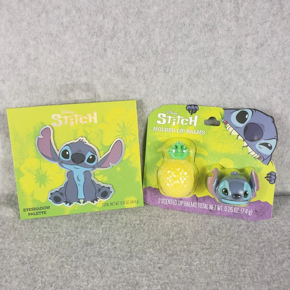 Disney Stitch Makeup Set Taste Beauty Eyeshadow Palette & 2pc Molded Lip Balms‎